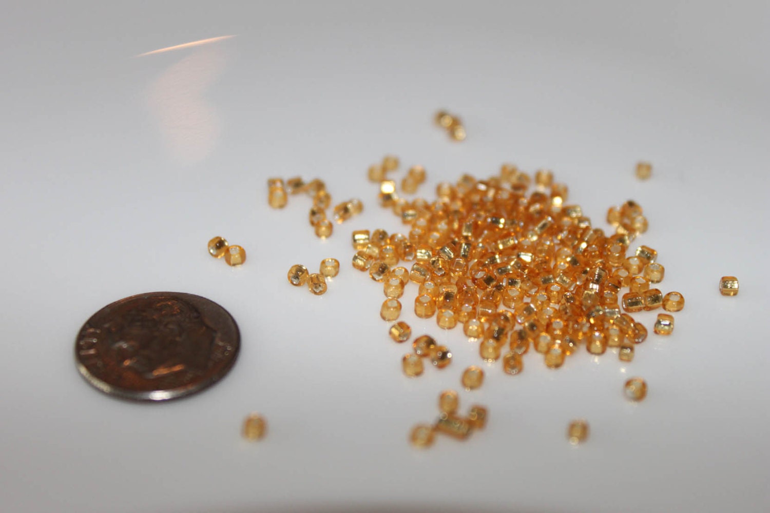 Gold Glass Jewelry Beads - .5oz/15g