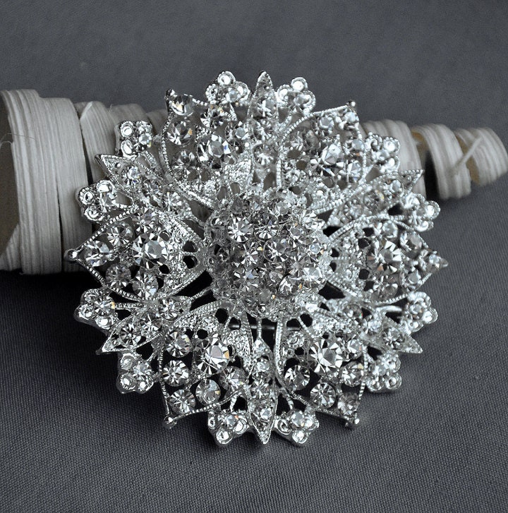 Rhinestone Brooch Embellishment Crystal Pearl Wedding Brooch Bouquet Cake Invitation Decoration Hair Comb Shoe Clip Pin BR203
