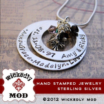 Birthstone Jewelry - Mother Necklace - Mom Jewelry - Birthstone Necklace - JOCELYN Mother Necklace w 4 crystals with heart and cross charm