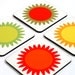 coaster set sunshine orange citrine mustard green red set of four retro drink coasters gift idea under 25