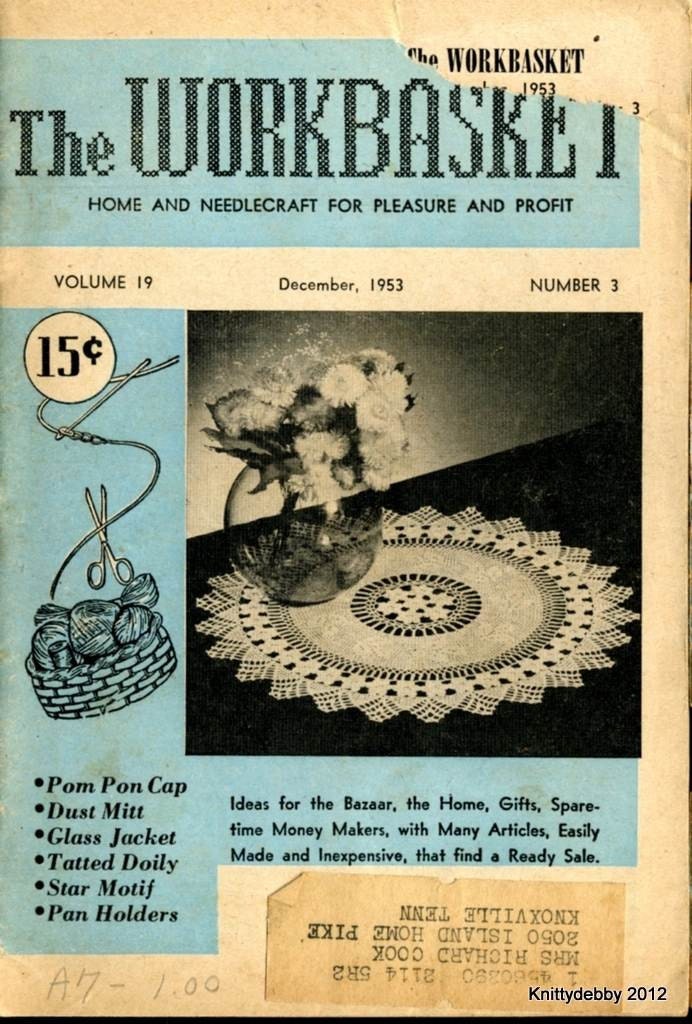 Workbasket Magazine 2 issues Vol 19 No 3 Dec 1953 and Vol 15 No 7 2975 April 1950