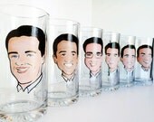 Set of 3 - Fun Groomsmen Gifts - Original Caricature Beer Mug - Custom - Personalized