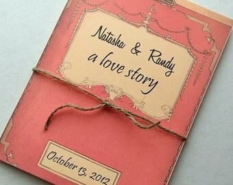 Wedding invitation storybook suite, includes 3 info cards, twine, Set of 10