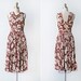 Vintage 1940s dress / vintage 40s floral dress / brown floral 1940s dress
