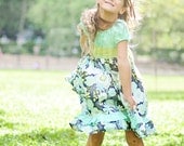 A Walk in the Park, twirl peasant dress and sash, size 6mos.-5T