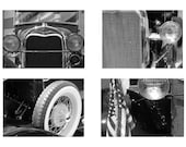 Black and White 10 x 8   set, Classic Car Art Prints - Retro Print - Vintage Car Photography,digital print