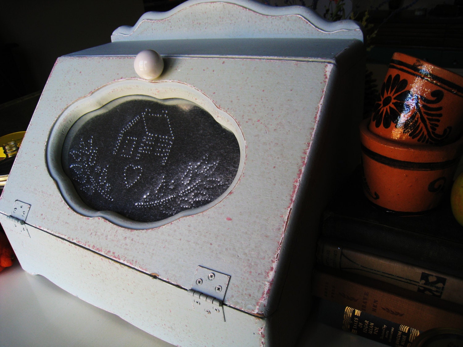 Tin Punch Bread Box Kitchen and Home Decor