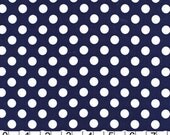 Indigo Ta Dot Half inch Dot White on Navy Blue Michael Miller Fabric 1 Yard