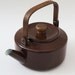 Vintage Mid Century B. Kamenstein Brown Enamel Teapot Tea Kettle New Old Stock