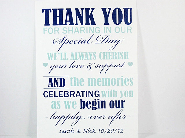 Wedding Thank You Cards--Set of 10