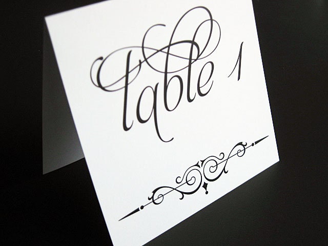 Wedding Table Number Cards Tented--Abbey Collection--Customize
