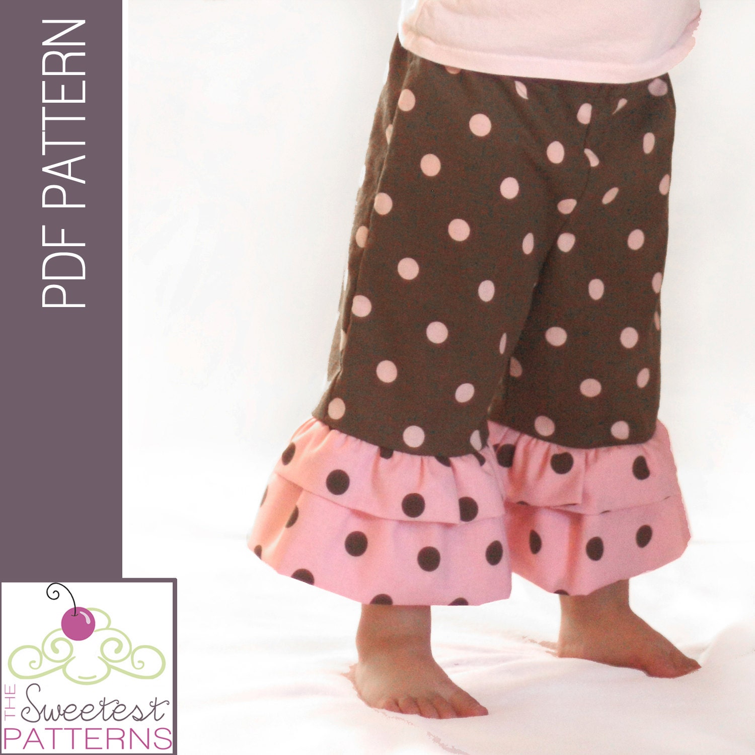 Ruffle Capris Sewing Pattern PDF from The Sweetest Patterns - Instant Download Pattern