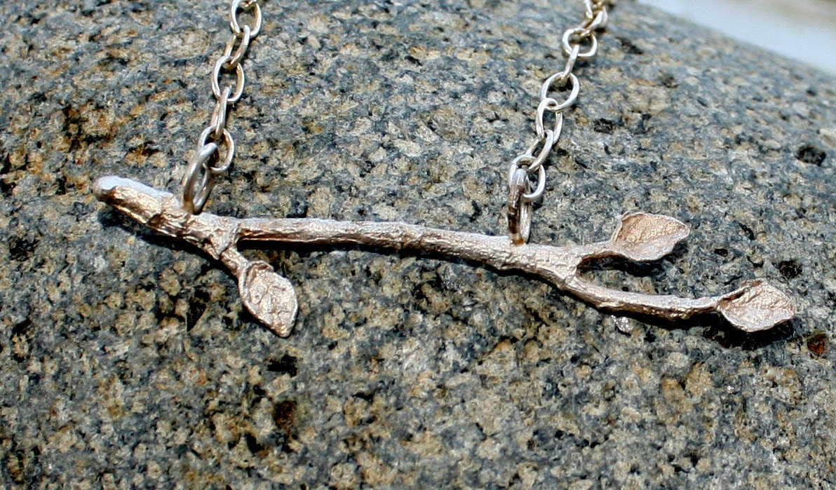 Silver Real Twig Necklace