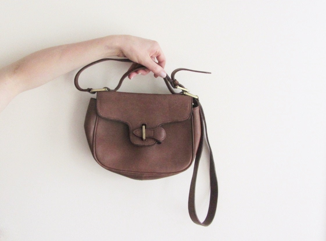 saddle bag satchel purse . cross body . supple brown leather