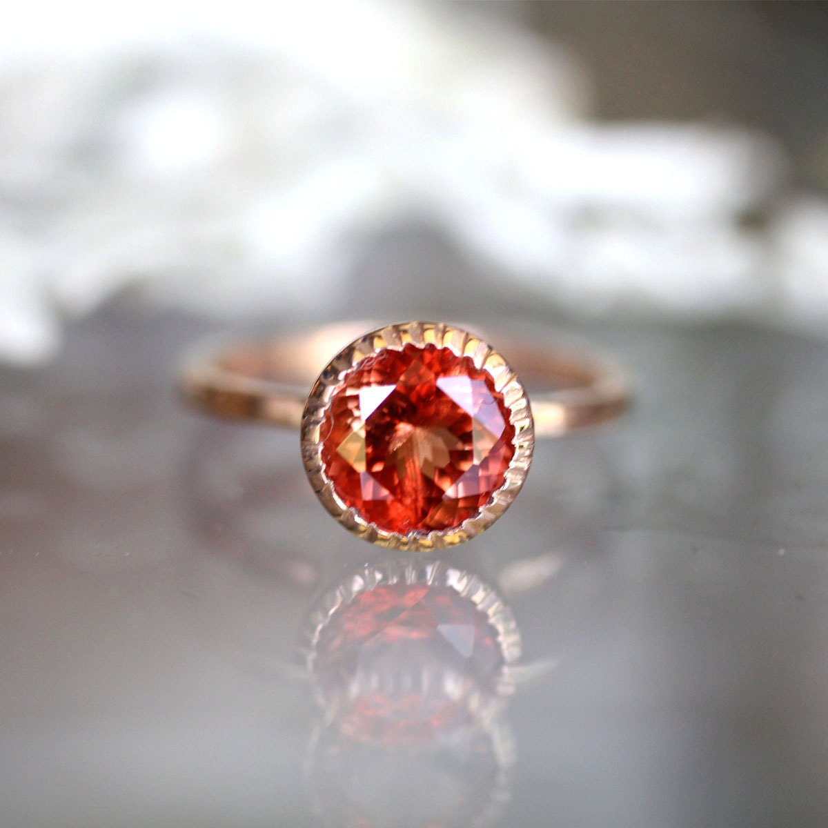 Oregon Sunstone In 14K Rose Ring - Ready To Ship
