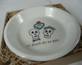 CUSTOM Ceramic Ring Holder - Day of the Dead - your initials