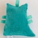 Owl Plush Rattle Baby Toy Small Stuffed Owl Minky Plush Aqua Teal
