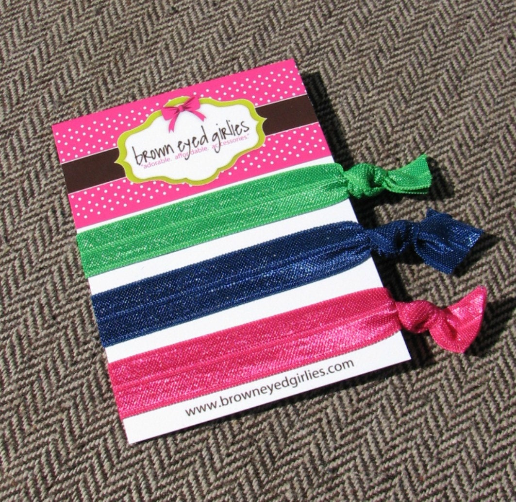 Elastic Hair Ties - Preppy