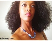 KEALA...  blue calcite & lapis lazuli semi precious necklace