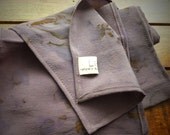 Moody Mauve Crepe de Chine Silk Scarf - Hand Dyed Summer Accessory - Womens Organic Purple Printed Head Scarf