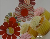 Flower Theme - 20 Cupcake Toppers - Personalized - Birthday - Baby Shower - Bat Mitzvah Il_170x135