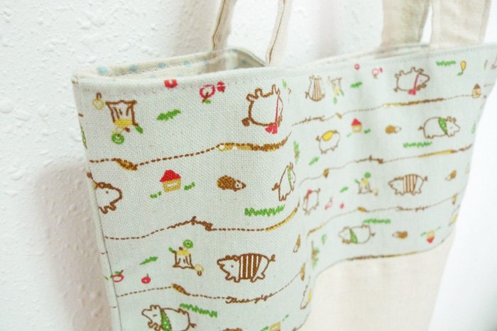 Kawaii Tote Bag with Embroidery
