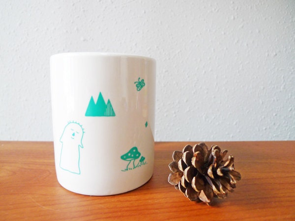Cute Illustration Porcelain Mug Cup