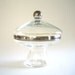 Mid Century Glass Compote with Lid in the Style of Dorothy Thorpe