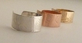 Gift Set Ear Cuff Sterling Silver Solid Brass Pure Copper One of each
