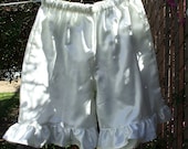 Flannel Backed satin Ivory Tap Pants Bloomers Pantaloons fits womens Sm to Med