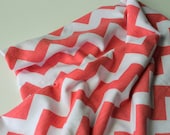 Chevron Swaddle Receiving Blanket for Baby- Coral