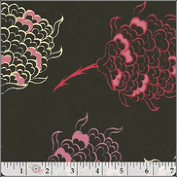 Pat Bravo Art Gallery Retrospective Power Flower in Black fabric by the yard
