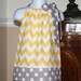 grey yellow spring chevron Pillowcase dress riley blake yellow gray polka dot toddler dress 3, 6, 9, 12, 18 mo 2t, 3t, 4T