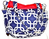 Petite Size Digital Camera Bag DSLR / unique womens camera bag / Slr camera bag, Red White and Blue Print  by Darby Mack