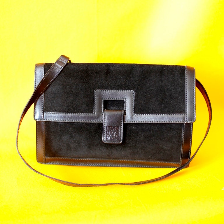 Black Suede Anne Klein Purse