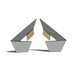 Tangram Stud Earrings - Slate, Light Grey & Gold