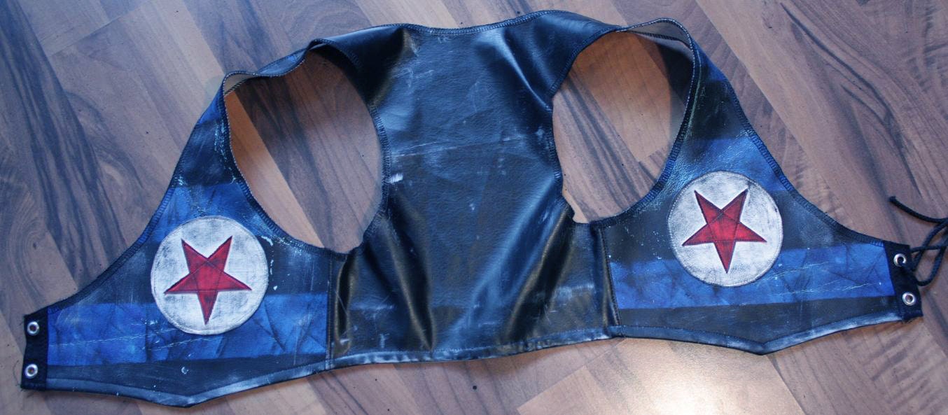 Kissin' Bombs distressed pentagram vest