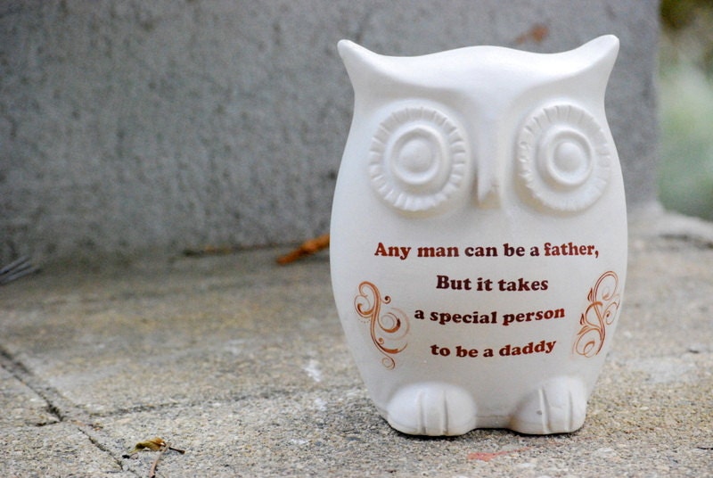 Fathers day owl home decor on white