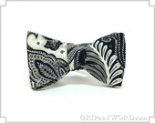 The Kastagir - Black and Cream Paisley Bow Tie