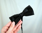 Vintage Basic Black Men's Bow Tie