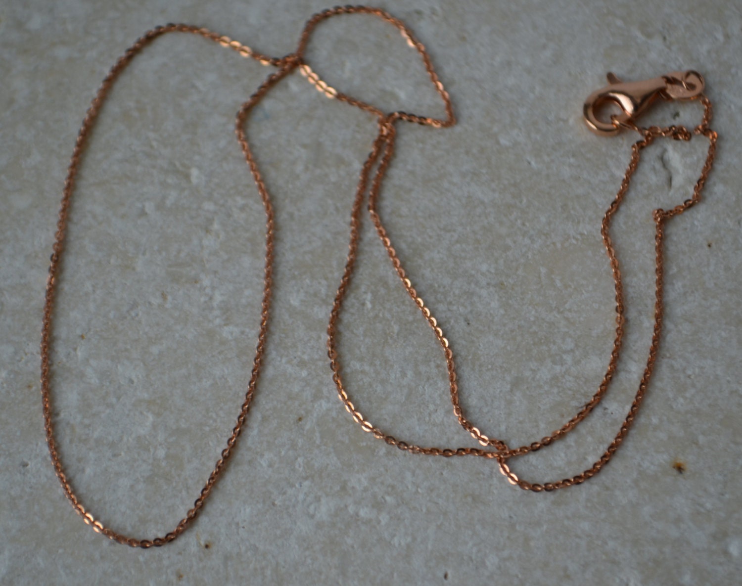 16 Inch 14K Rose Gold Chain with Lobster Clasp