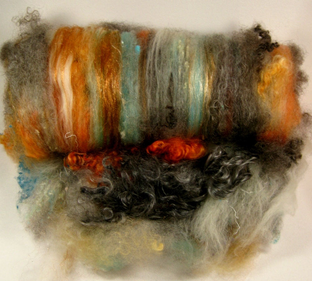 Aquaglow Wild Card Bling Batt for Spinning and Felting