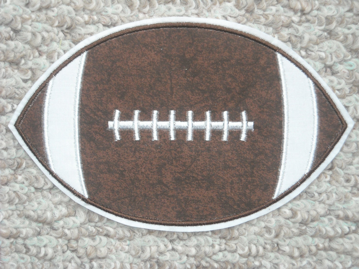 EX LARGE Football Fabric iron on applique  Free Shipping U.S.A.  Ready to ship