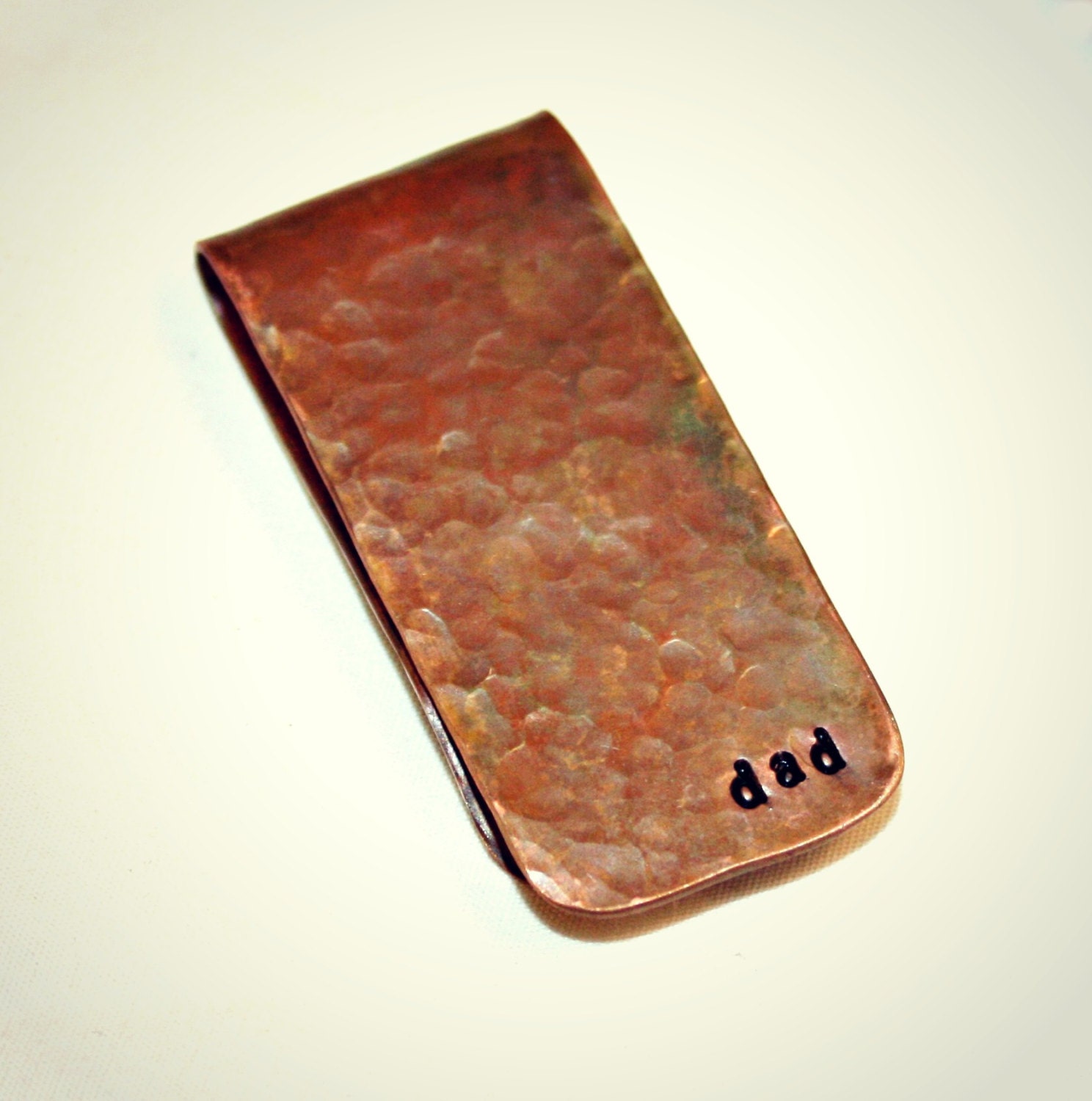 Hammered Handstamped Copper Money Clip - Great for Father's Day, Groomsmen, Anniversaries, Birthdays
