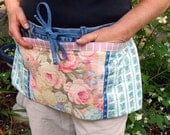 Super Sturdy, Quilted Garden Tool Apron with Cabbage Roses