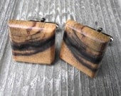Wood Cuff Links Handmade from Black and White Ebony Wood - Wooden Cufflinks - Perfect for the Groom or as a Gift - 3/4 inch