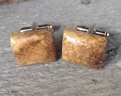 Wood Cuff Links - Rustic Wooden Cufflinks - Perfect for the Groom, Father, or 5-Year Anniversary Gift - 3/4 x 5/8 inch Diameter