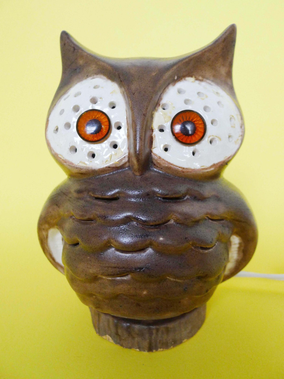 Vintage Ceramic Owl Decor - Night Light
