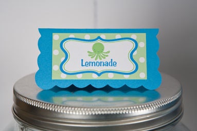 Under the Sea Theme Food Tents - Menu Cards - Place Cards - Food Signs - Under The Sea Birthday & Shower Decorations in Blue and Green (6) Il_170x135