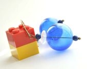 ON SALE Blue Bubbles Earrings, Hollow Glass Earrings